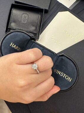 Harry Winston Diamond Solitaire Engagement Ring 0.75 ct